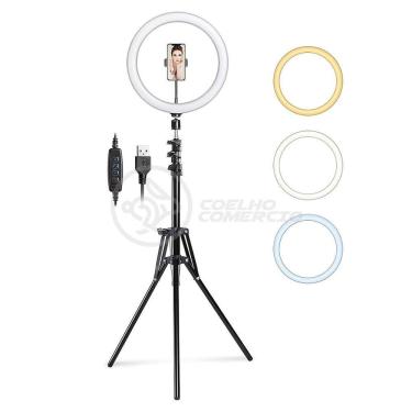 Imagem de Ring Light 12 Polegadas Com Tripé De 1,5m + Disparador Remoto De Fotos Bluetooth + Microfone Lapela