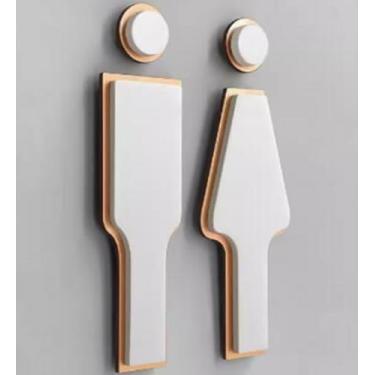 Imagem de YJIUYUANQ Conjunto de placas de banheiro masculino e feminino (20 x 7 cm) - decoração de arte de parede de placas de banheiro para homem e mulher, adequado para escritórios, empresas, restaurantes e