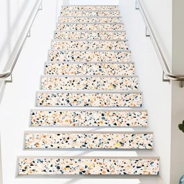 Imagem de PLIGREAT 15 tiras de adesivos de escada de terraço, adesivos de escada, adesivos autoadesivos para escadas 18 cm x 99 cm, adesivo autoadesivo de vinil colorido para decoração de casa e hotel
