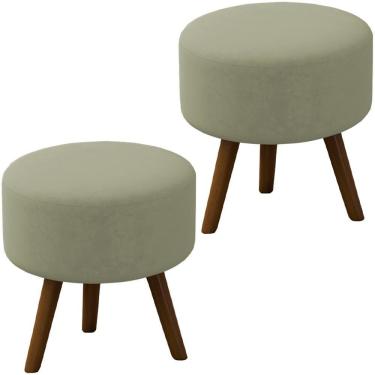 Imagem de Kit 2 Puff Puf Para Sala Pes Palito Small Veludo Sl 940 Peer Sl 940