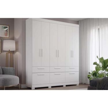 Imagem de Guarda Roupa Casal 6 Portas 5 Gavetas Porto Branco - Panan