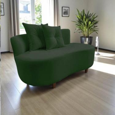 Imagem de Namoradeira Sofá Feijão Suria Orgânica Veludo Verde - Mansão Decor