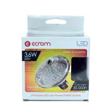 Imagem de Lâmpada LED PAR30 3,6W 60 LEDs Luz Vermelha Low Power para Facho Decor