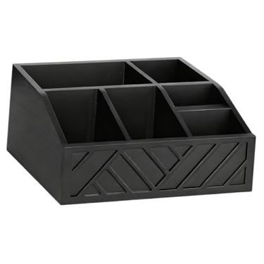 Imagem de SiaBiced Organizador de Mesa de Centro de Madeira com Grande Capacidade, com Porta-cápsulas Multifuncional, Porta-saquinhos de Chá E Caixa de Armazenamento com, Preto, Tamanho real