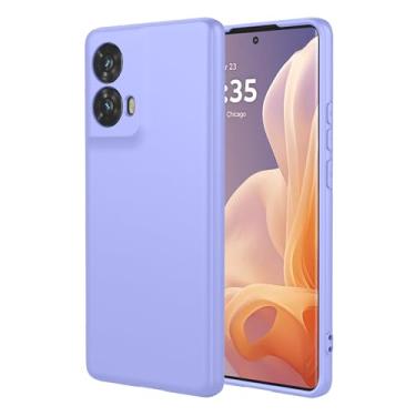 Imagem de EUAGVQY Capa para Motorola Edge 50 Fusion, capa de silicone líquido, forro de microfibra macio antiarranhões, capa protetora para celular para Motorola Edge 50 Fusion, roxa