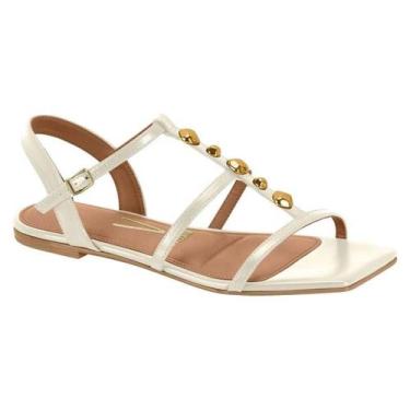 Imagem de Sandália Vizzano Rasteira - Feminino, Branco off, 35
