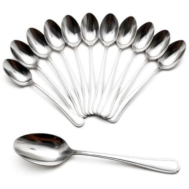 Imagem de Kit 12 Colheres de Chá em Aço Inox – Mini Colheres de Café, Ideal para Sobremesas, Chá, Aperitivo e Uso Diário, pode ser lavado na lava-louças, Conjunto de Colheres de Sobremesa, Design Moderno
