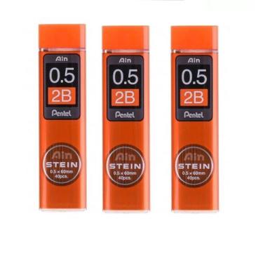 Imagem de Pentel Grafite Ain Stein 0,5mm 2 B Tubo C/40 Grafites X 3 unidades