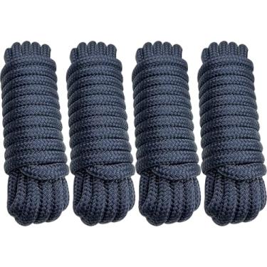 Imagem de Dock Lines Linha de doca de nylon trançado duplo de 5/8 polegadas x 6 m com um olho de 38 cm, cordas de barco fáceis de manusear para ancoragem, linhas de barco de grau marítimo, acessório de barco