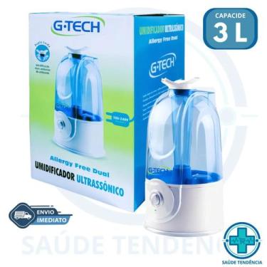 Imagem de Umidificador G-Tech Allergy-Free Dual Original 3L Bivolt Ultrassônico 