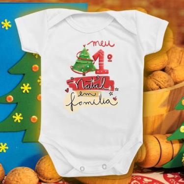 Imagem de Body Para Bebê De Natal Primeiro Natal Família Árvore Festa - Borizinh