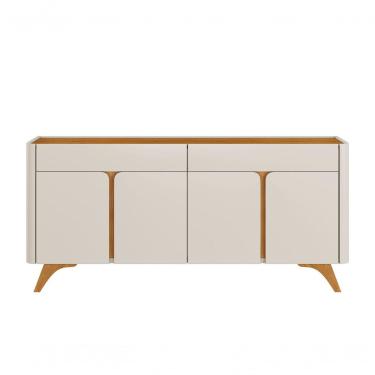 Imagem de Buffet Aros 4 Portas Pés Madeira Maciça - Mavaular Off White-naturalle