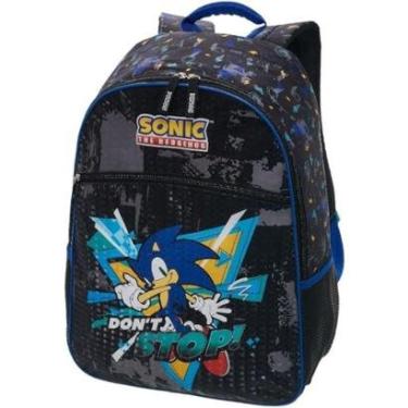 Imagem de Mochila Costas Sonic Don´t Stop Preta Infantil Escolar Pacific-Unissex