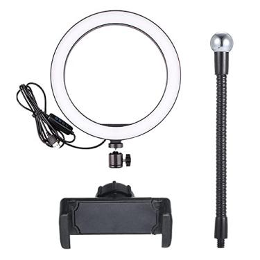 Imagem de Luz LED para selfies, estúdio fotográfico, luz de preenchimento, 260 mm + suporte para telefone