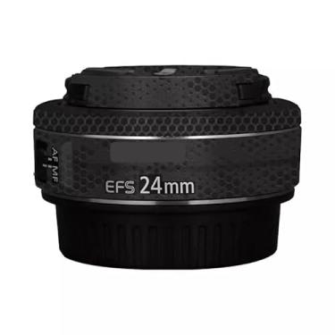 Imagem de EFS 24 2.8 Adesivo de lente de câmera para Canon EF-S 24 mm F2.8 Película protetora de vinil decalque skin (preto âmbar