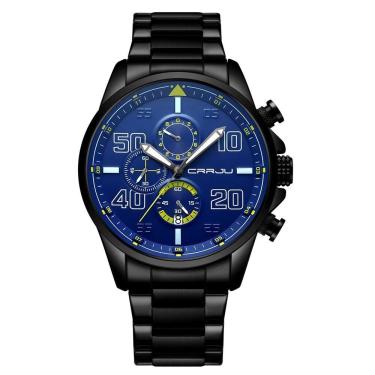 Imagem de Relógio De Pulso Masculino Quartzo Design Dial Grande Esportivo Impermeavel 3atm Azul