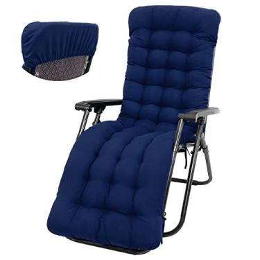 Imagem de Almofadas para espreguiçadeiras, almofadas macias de 170 cm para cadeira de balanço para pátio, colchão reclinável ao ar livre, almofada acolchoada para cadeira de gravidade zero para ambientes