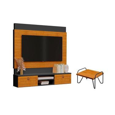 Imagem de Painel E Mesa De Centro Nyon Freijó Preto Naturale