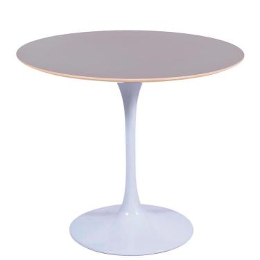 Imagem de Mesa Saarinen Redonda Fórmica Preta 90cm - Base Branca