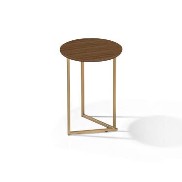 Imagem de Mesa De Canto Decorativa Redonda Luxo Jade Lançamento dourado/malbec