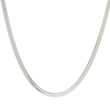 Imagem de Colar de corrente de cobra de prata esterlina 925 em camadas finas elegante design atemporal fecho lagosta extensor ajustável