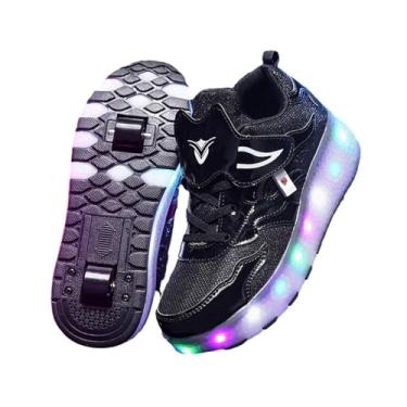 Imagem de oshhni Crianças led sapatos de patinação sapatos de presente de ano novo tênis esportivos para meninos meninas, 23cm