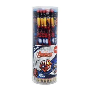 Imagem de Lapis Preto Redondo Decorado, Molin, The Avengers, HB Nº2 c/Borracha, Pote com 48, Multicor