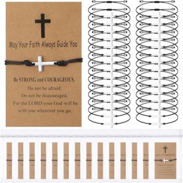 Imagem de Tondiamo 30 pulseiras cruzadas 2025 a granel classe de 2025 presentes de formatura pulseira de formatura distância amizade pulseiras com cartão e bolsa de organza para presentes de pós-graduação do