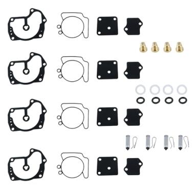 Imagem de Chamixx Kit de reconstrução de carburador 4X 0439078 0439079 18-7248 compatível com Johnson Evinrude V4 Looper 120 125 140 HP