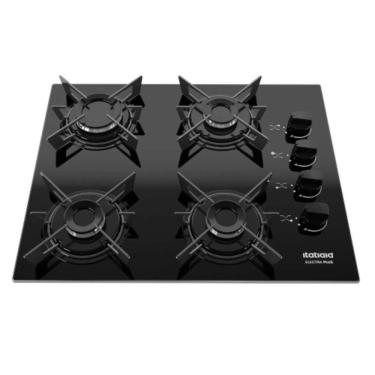 Imagem de Cooktop 4 Bocas Electra Plus Preto Mesa De Vidro
