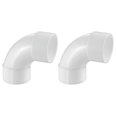 Imagem de LESSO 1-1/5.1 cm PVC 90 graus cotovelo de varredura, 3,5 cm acessórios de tubo de PVC de alta capacidade branco para sistemas de encanamento e piscina, Schedule 40 branco pacote com 2
