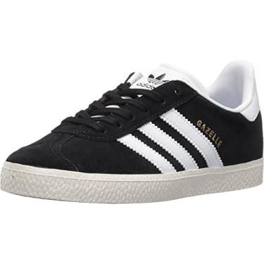 Imagem de adidas Originals Tênis infantil Gazelle, Preto/branco/dourado metálico, 12 Toddler