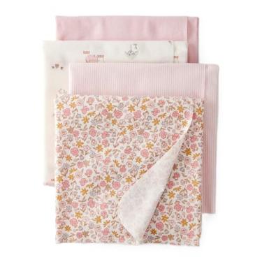 Imagem de Carter's Pacote com 4 cobertores para bebês (Rosa/Marfim/Floral)