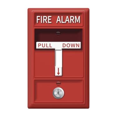 Imagem de Placa decorativa para interruptor de luz de alarme de incêndio com interruptor único, 1 capa de interruptor de luz para banheiro, quarto, cozinha, decoração de casa, capas de tomada