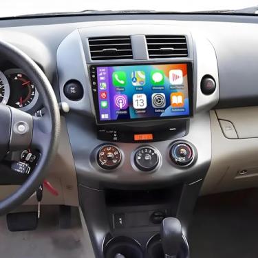 Imagem de PHEZEN Rádio estéreo para carro Android 13 de 9 polegadas com Carplay Android Auto para Toyot-a RA-V4 2007-2012, receptor de áudio de carro 2 Din, reprodutor multimídia com câmera de backup BT WiFi de