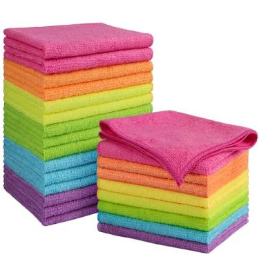 Imagem de Orighty Pacote de 24 panos de limpeza de microfibra, toalhas de microfibra para carros, suprimentos de limpeza de carro altamente absorventes, panos sem fiapos, panos limpos para cuidados com o carro