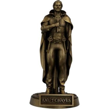 Imagem de Estátua Exu 7 Chaves Umbanda Candomblé (Cor Ouro Velho)
