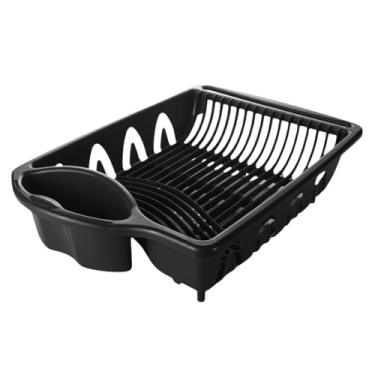 Imagem de Escorredor De Pratos Louças Plástico Resistente Para Cozinha (Preto)