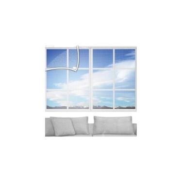 Imagem de Tela Mosquiteira de Poliéster para Janelas e Portas, 125x125cm, Proteção contra Insetos, Leve 100g