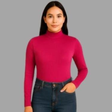 Imagem de Blusa Gola Alta Feminina Manga Longa Tricot Comfort - Habana-Feminino