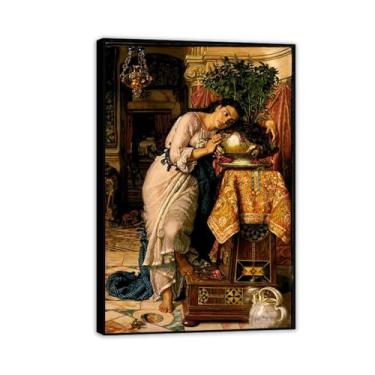 Imagem de William Holman Hunt Wall Art Isabella Poster Famous Paintings William Holman Hunt Wall Decor Prints Picture for Living Room Office 30x20cm (30.5x20.3 cm) Preto emoldurado