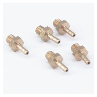 Imagem de LOT 5 Mangueira Barb I/D 2,5 mm x M5 rosca macho métrica acoplador de latão conector de emenda