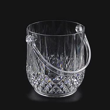 Imagem de GNHGDFFDF Balde de gelo, 1 peça, barra de acrílico, balde de gelo, duas alças, balde, balde, vinho, cuspe, barril de vinho, recipiente Ktv Club Bar Supplies