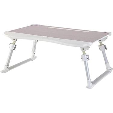 Imagem de Mesa de laptop para cama, altura ajustável, multifuncional, portátil, bandeja dobrável para computador (amarelo 65 x 46)