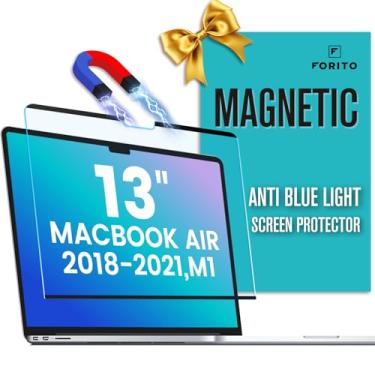 Imagem de F FORITO Protetor de tela magnético antiluz azul compatível com MacBook Air de 13 polegadas (2018, 2019, 2020, 2021, M1), instalação sem bolhas, protetor de tela de laptop fosco antireflexo removível