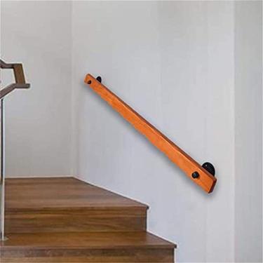 Imagem de Corrimãos de escada de madeira maciça antiderrapantes, uso doméstico contra paredes, loft interno, grades especiais para idosos, hastes de suporte de corredor (30 a 6 m) (tamanho: 5,8 m)