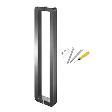 Imagem de Puxador de porta interior exterior/maçanetas de vidro de chuveiro, maçaneta de porta de entrada moderna comercial de design de dois lados, maçaneta de porta deslizante de celeiro