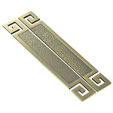 Imagem de STXYANGV Puxador de porta de celeiro estilo oriental, puxador de porta antigo interior exterior com encaixe de instalação, puxador de porta de madeira/vidro/metal para hall de hotel