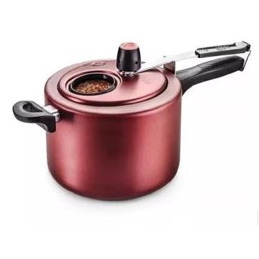 Imagem de Panela De Pressão Cor Cereja 4,5Litros Com Visor Mta - A&a