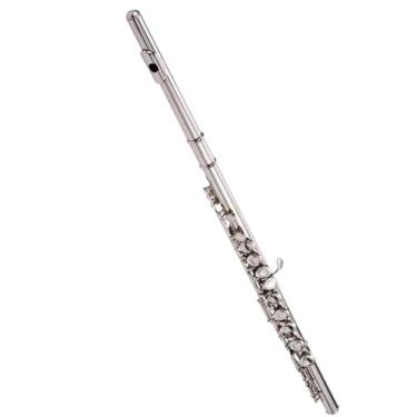 Imagem de Flauta Flauta Banhado a Níquel 16 Furos Chave C Cobre Branco Corpo Prata Instrumento Profissional de Sopro de Madeira